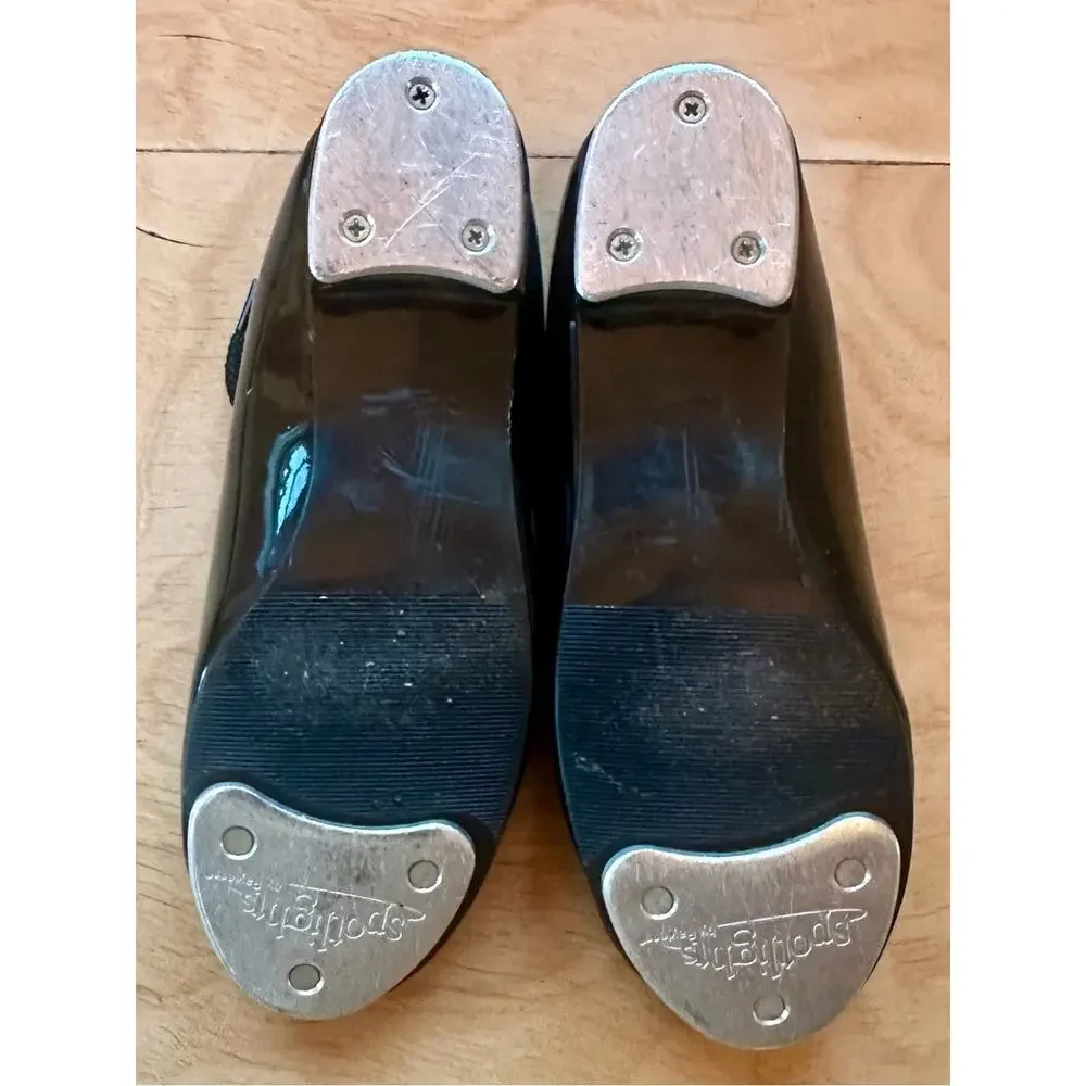 Spotlights by Payless Black Patent Tap Shoes Girls Size 11.5M